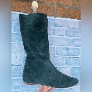 Sigerson Morrison Green teal Suede boots size 9